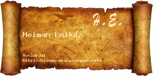 Heiman Enikő névjegykártya